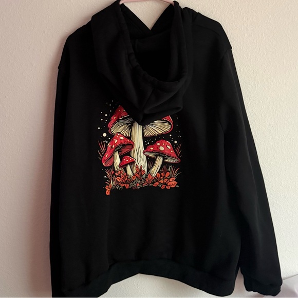 Temu Jackets & Blazers - Black Mushroom Hoodie